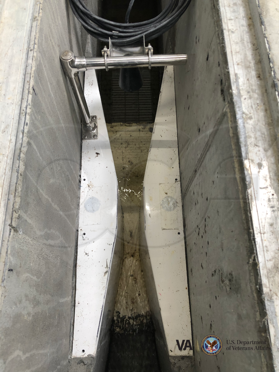 Parshall Flume Measuring Treated Effluent from a VA Hospital