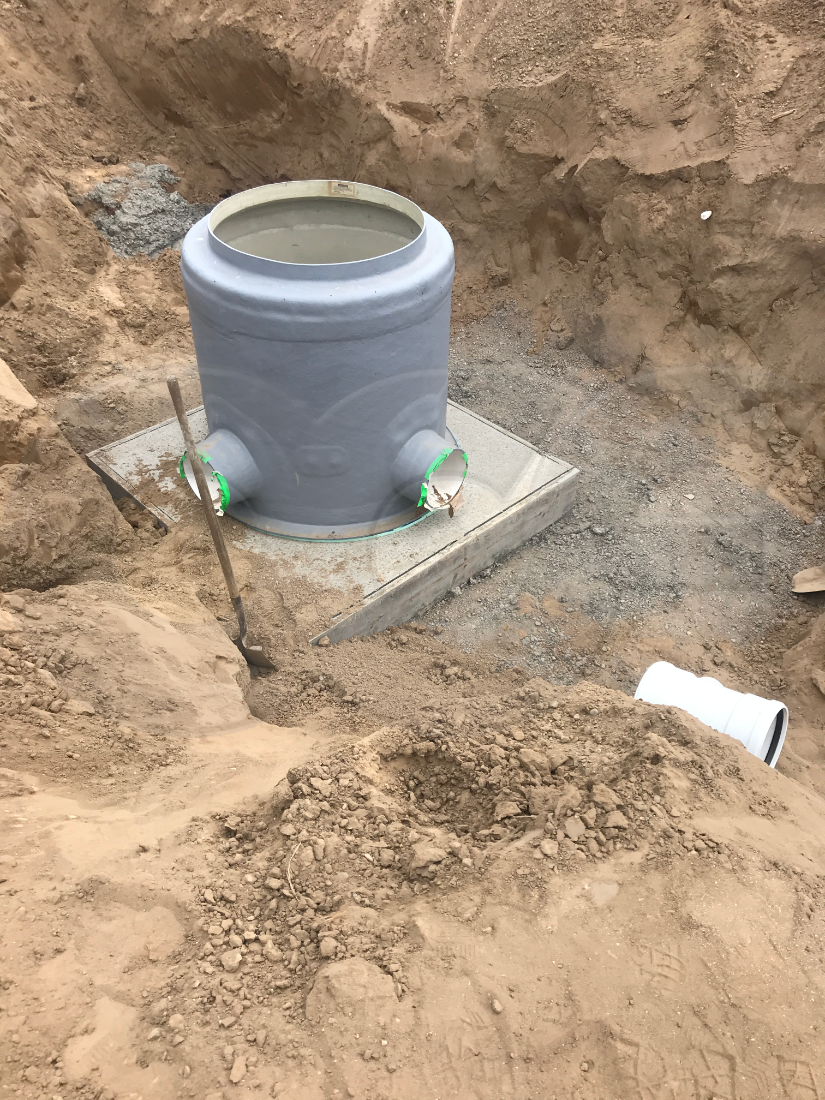 4-Foot FRP Diversion Manhole During Installation