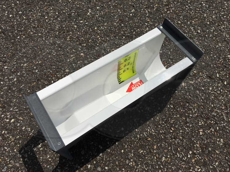 fiberglass construction palmer bowlus flume staff gauge trimmed