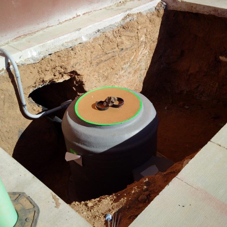 Fiberglass H-20 Manhole During Installation