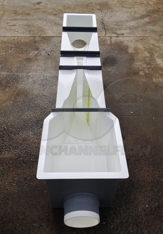 parshall flume fiberglass construction nested dual range end adapter