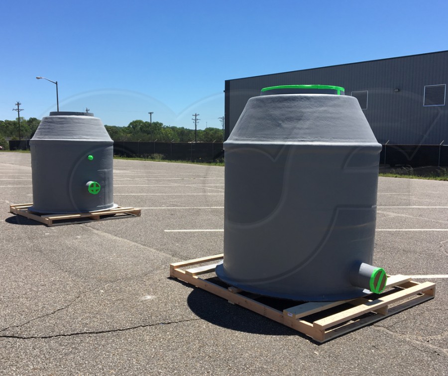 Two Fiberglass Weir Manholes