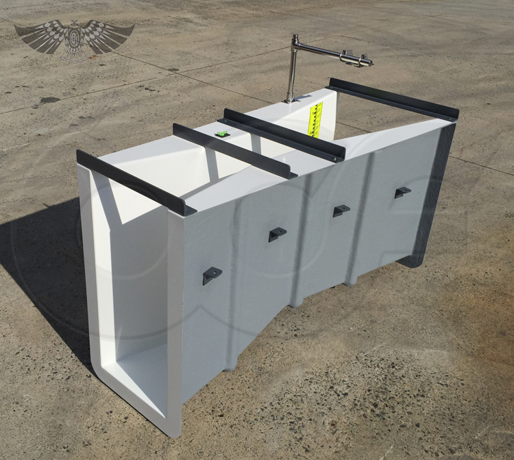 parshall flume fiberglass construciton staff gauge ultrasonic bracket