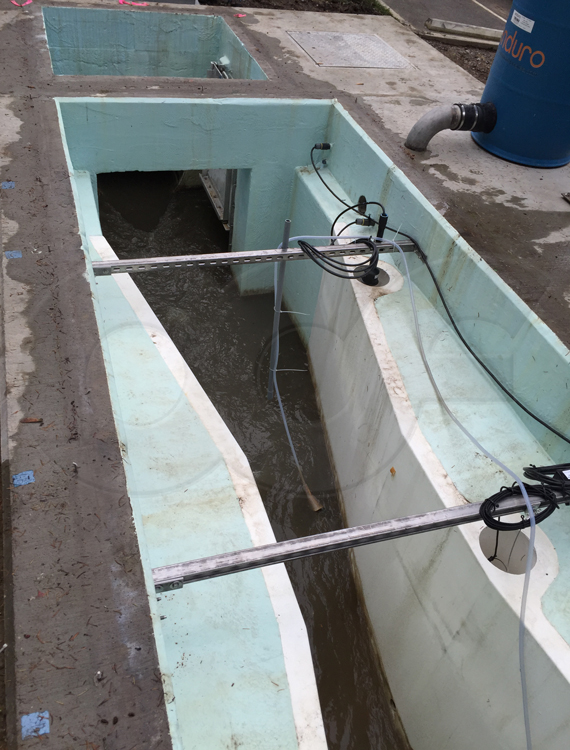 parshall flume fiberglass installation headworks channel 