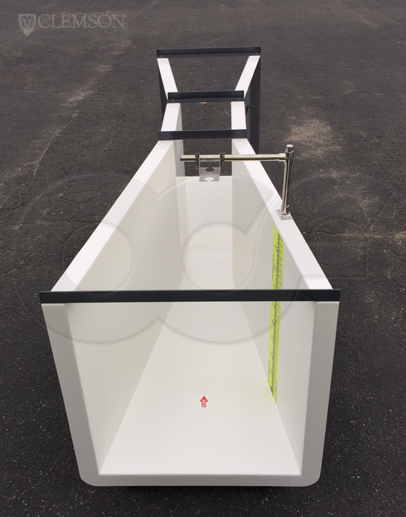 parshall flume fibeglass construciton staff gauge ultrasonic bracket