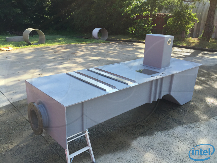 Custom H Flume with Cover & Tranquilizing Racks
