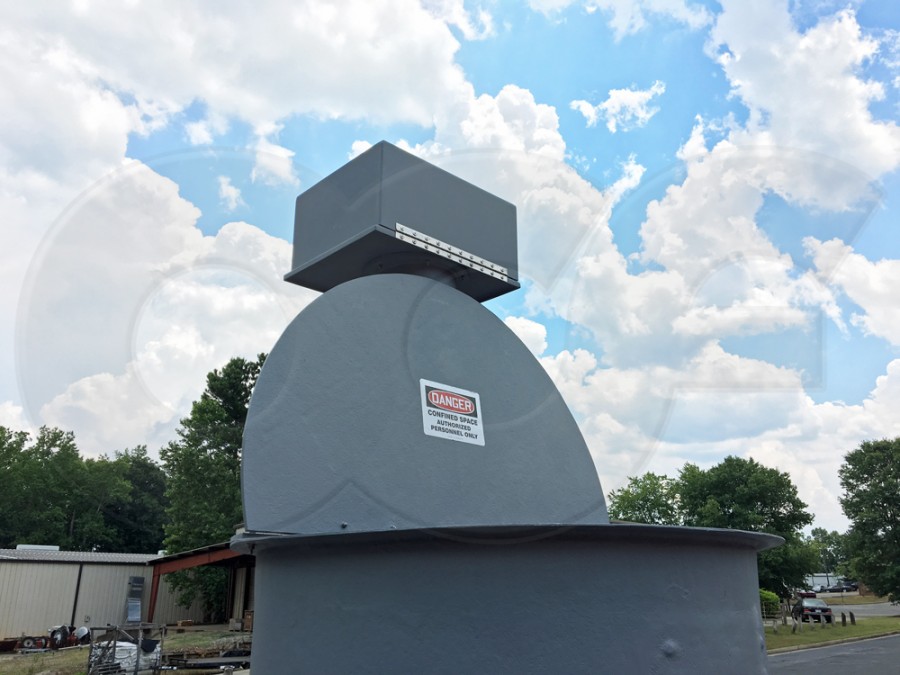 Shaft Encoder Enclosure on a Fiberglass Flow Manhole