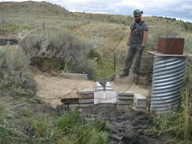 Cutthroat Flume Installation to Measure Mine Runoff