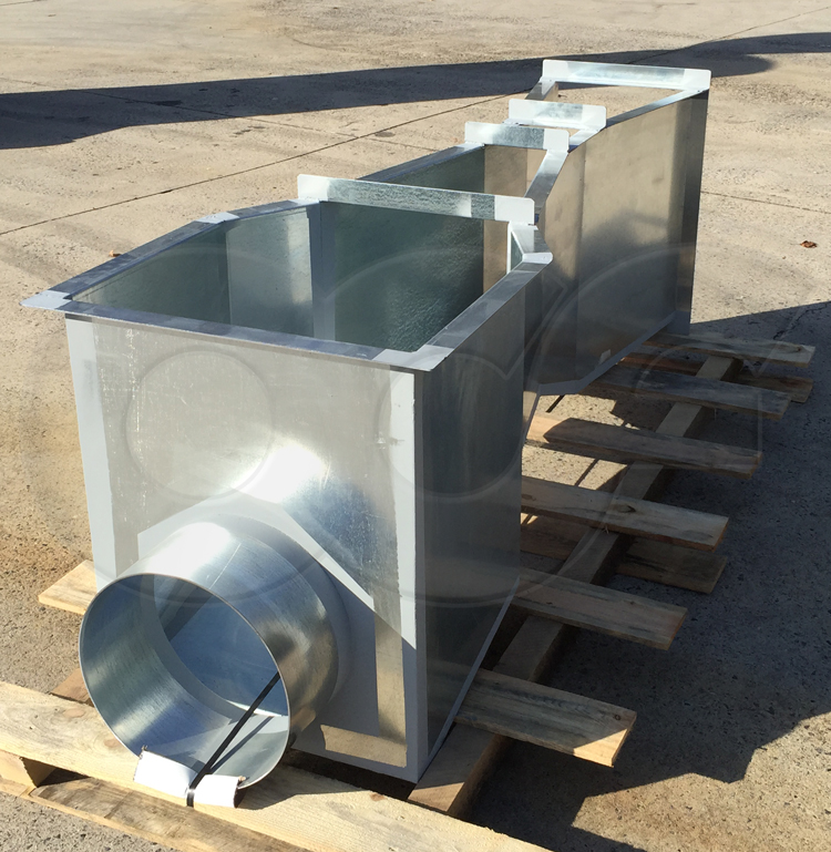 Galvanized Parshall Flume with Pipe Stubs for Deer Creek Canyon 