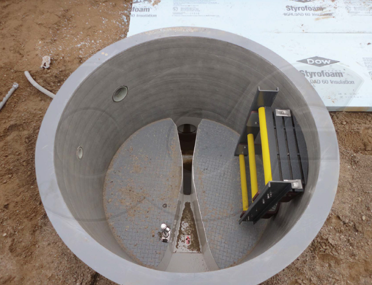 Open Toped Metering Manhole During Installation