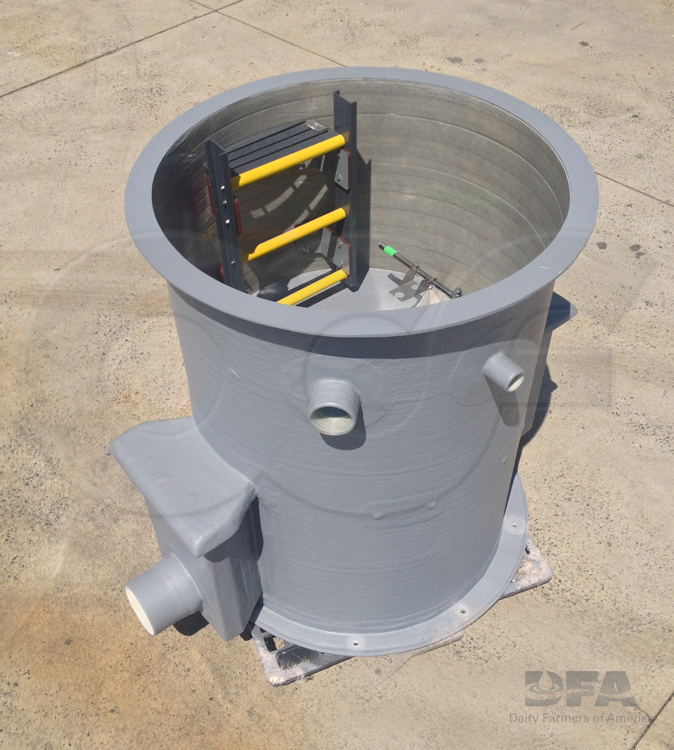 Open Top Manhole to Measure Dairy Plant Effluent