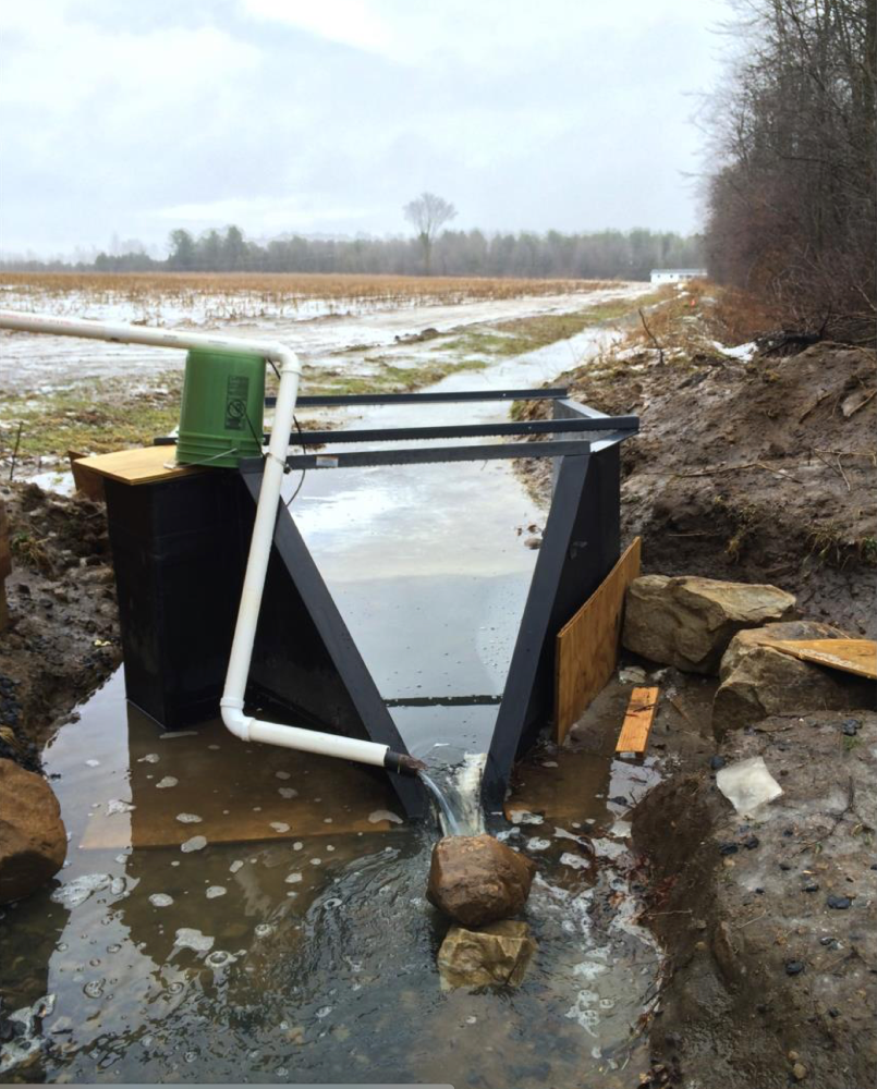 Fiberglass H Flume Used for Cold Weather Edge-Of-Field Monitoring