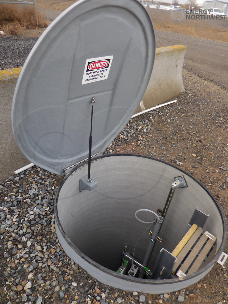 View of an Open Domed Top Metering Manhole