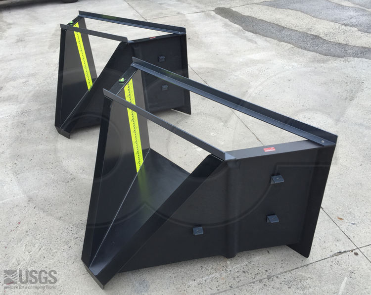 Black H Flumes with Staff Gauges