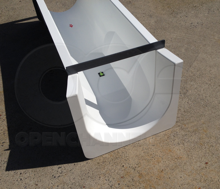 Close-Up View of Flared Transition on a Palmer-Bowlus Flume