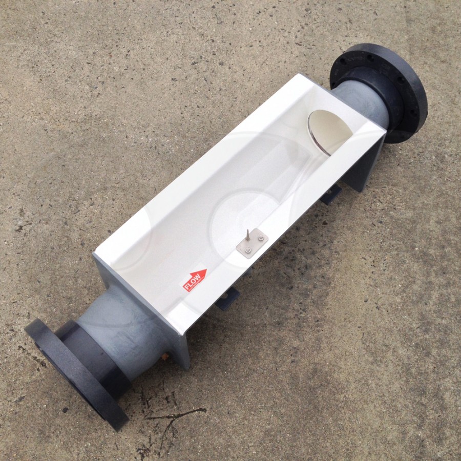 fiberglass construction 6 inch palmer bowlus flume with flanges bubbler tube