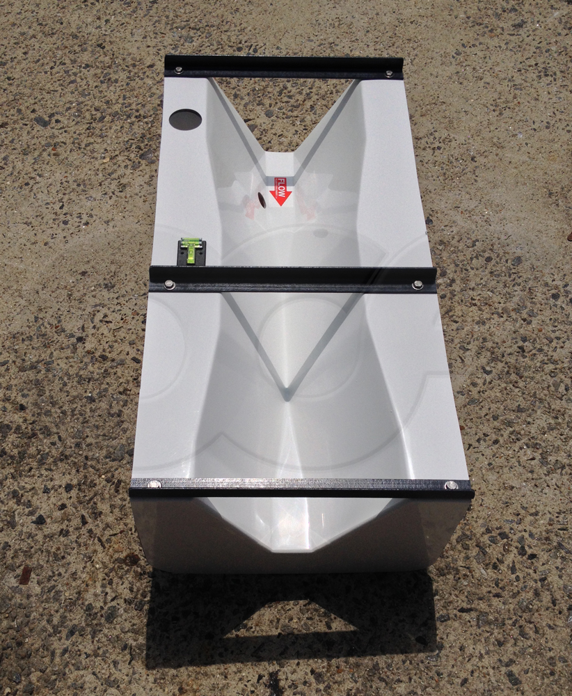 Large 60 Degree Fiberglass Trapezoidal Flume with Probe Well