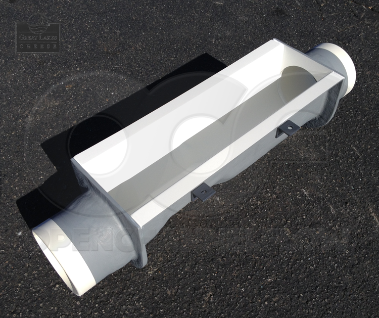 fiberglass construction 8 inch palmer bowlus flume with pipe stubs