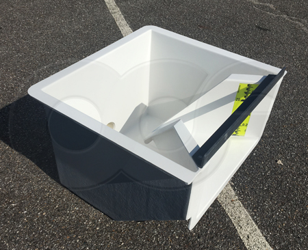 Fiberglass H Flume with Outlet Drop Box and Pipe Stub