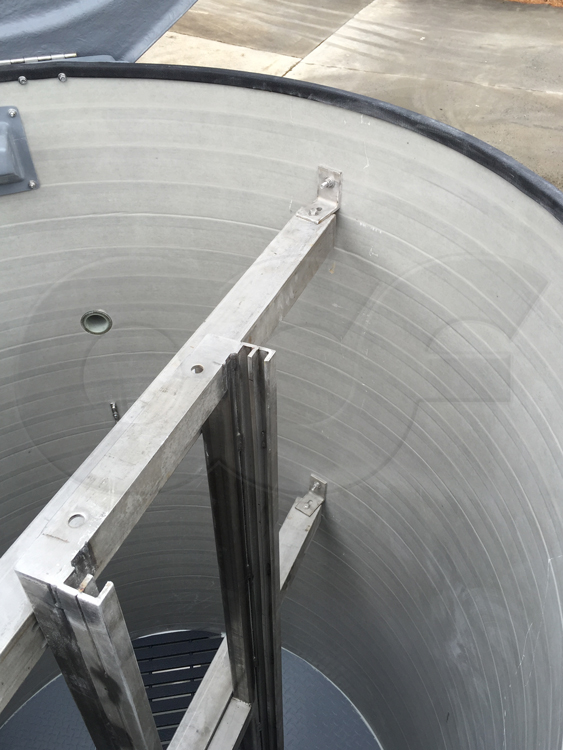 JWC Grinder Rails - Top Attachment in FRP Manhole