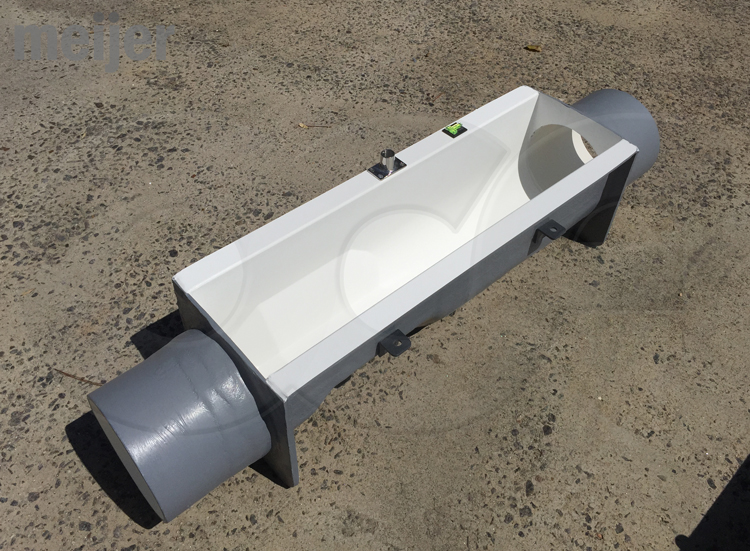 fiberglass palmer bowlus flume for supermarket application