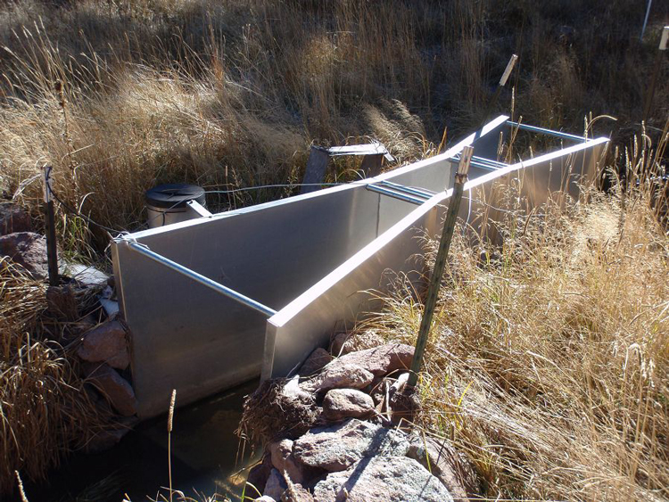 Metal Parshall Flume Measuring Stream Discharge