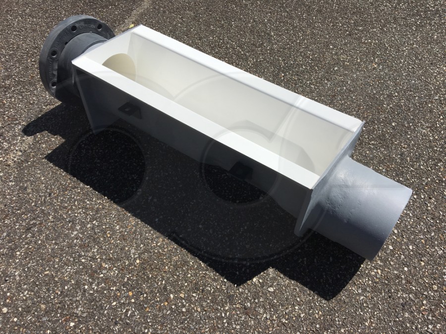 8 inch fiberglass palmer bowlus flume with stub and flange connections