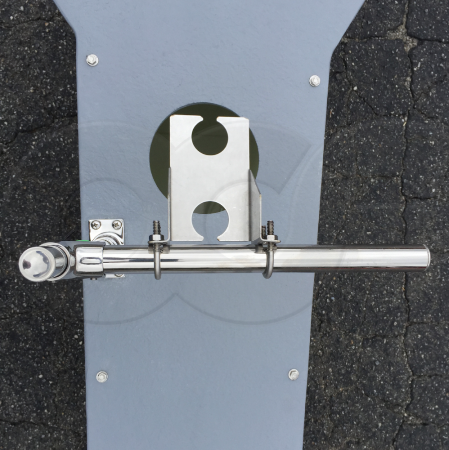 Ultrasonic Mounting Bracket Mounted Over Parshall Flume Cover