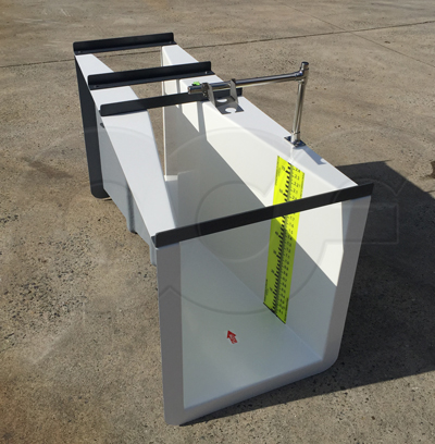 parshall flume fiberglass construction inlet staff gauge ultrasonic bracket