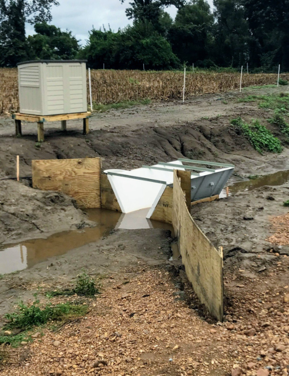 Trapezoidal Flume with Plywood Wing Walls 