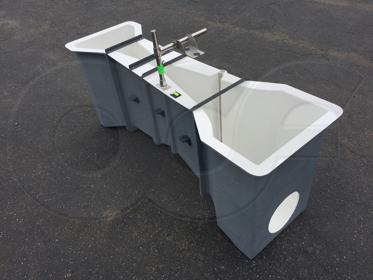 parshall flume fiberglass construction end adapter ultrasonic bracket