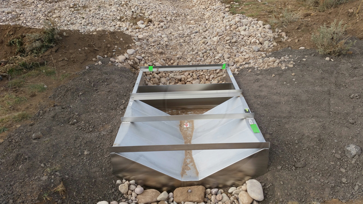 Stainless Steel 2-inch 30 WSC Trap Flume Installed