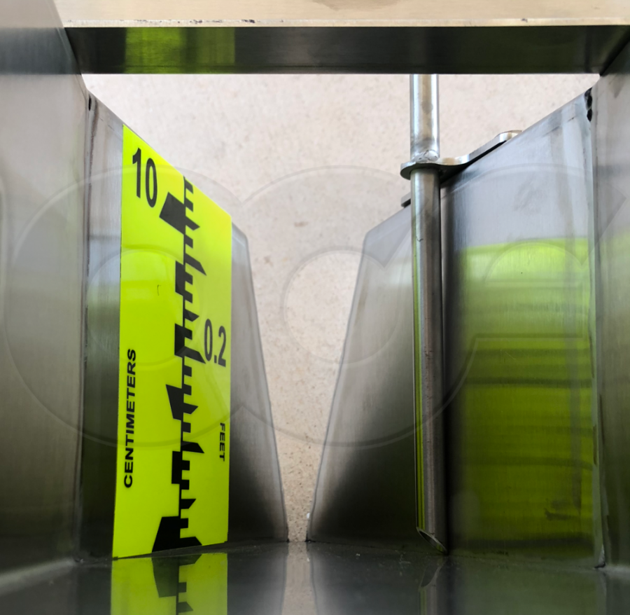 Mounting Detail of Sampler Tube and Staff Gauge in a Stainless Steel HS Flume