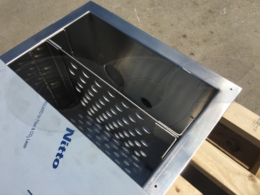 Flow Dampener in a Stainless Steel Weir Box