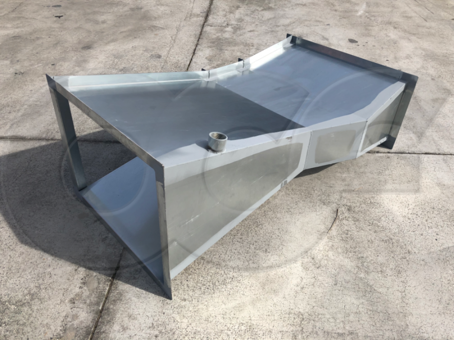 Coupling for Detached Stilling Well on a Galvanized Steel Parshall Flume