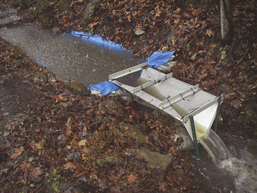 Trapezoidal Flume with Leaf Netting