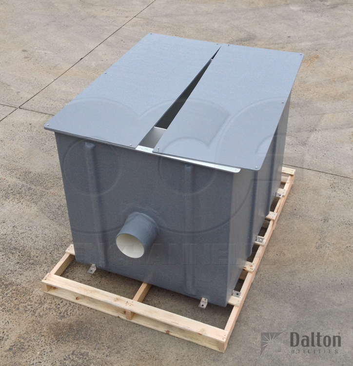 Split Fiberglass Cover Over a Weir Box