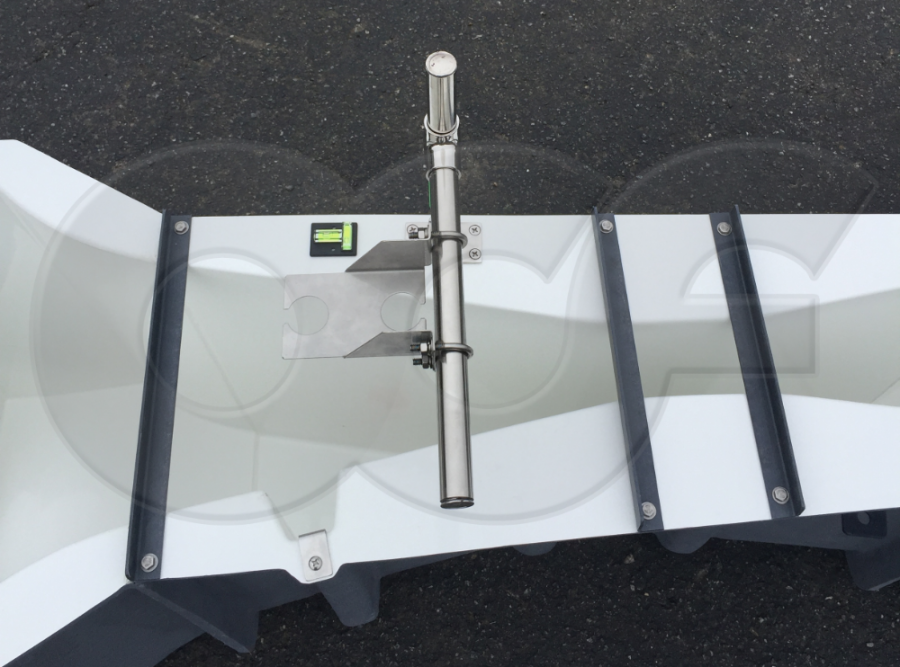 An Ultrasonic Sensor Mounting Bracket over a Parshall Flume