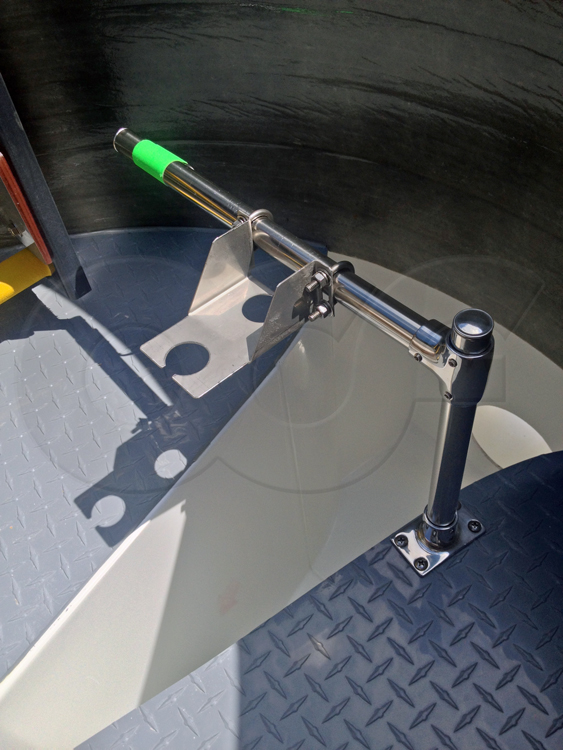 Ultrasonic Sensor Bracket Over a Metering Manhole Parshall Flume