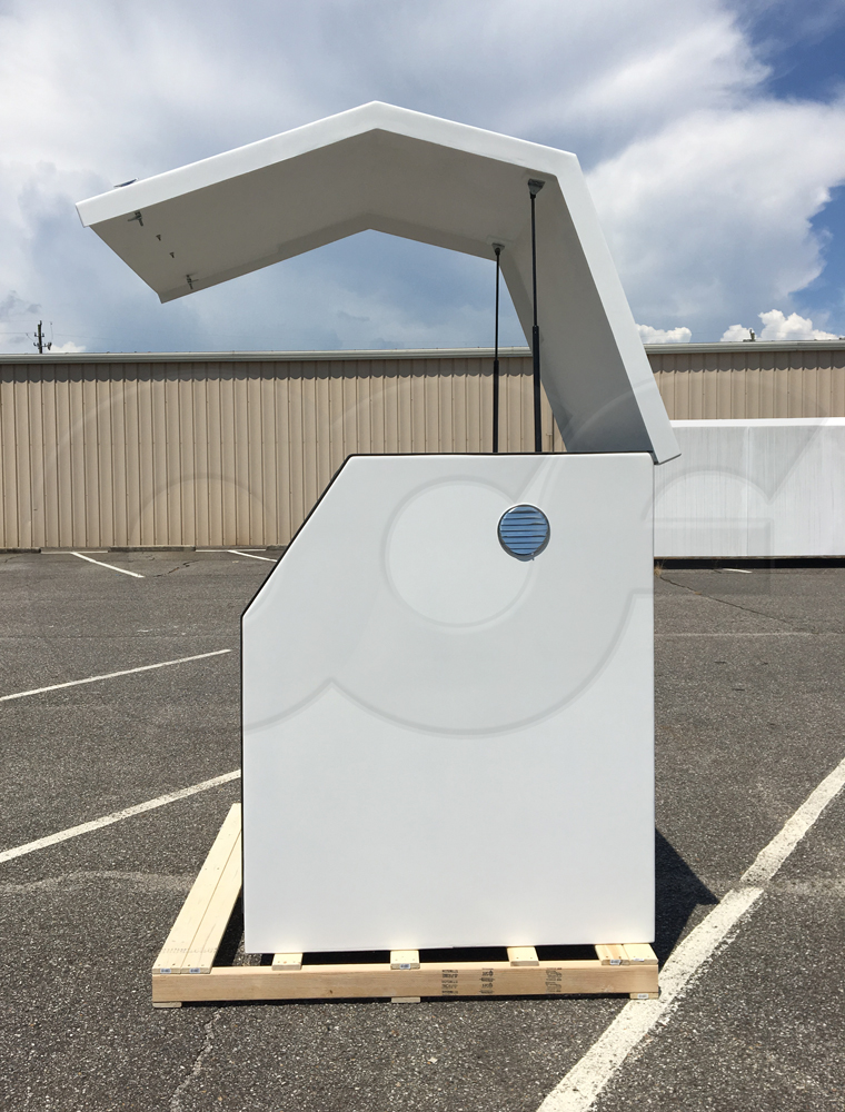 Side View of a Gemini Enclosure with Door Open