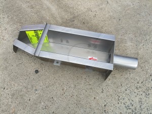 Stainless 0.5-Foot H Flume with Inlet Pipe Stub