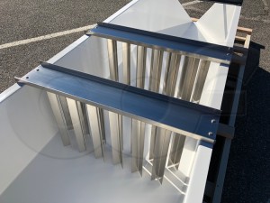 Close Up View of H Flume Flow Tranquilizer Racks