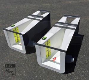 2-Inch Fiberglass Parshall Flumes with Staff Gauges and Stilling Well Connections