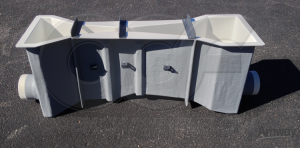 Left Side View of FRP 3-Inch Parshall Flume with End Adapters