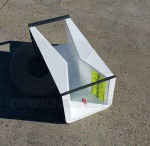 36-Inch x 4-Inch Fiberglass Cutthroat Flume - Top View