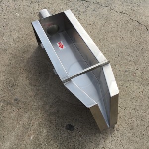 Ortho View of 0.5-Foot Stainless Steel H Flume