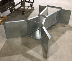 Galvanized Steel Cutthroat Flume for Irrigation Flows with Wing Walls