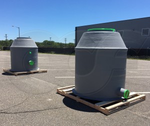 Two Fiberglass Weir Manholes