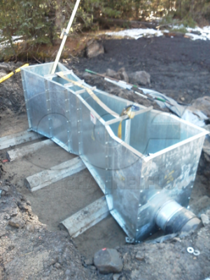Galvanized Steel Parshall Flume During Earthen Installation