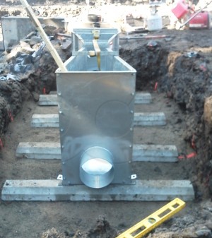 Steel Parshall Flume on Concrete Sleepers